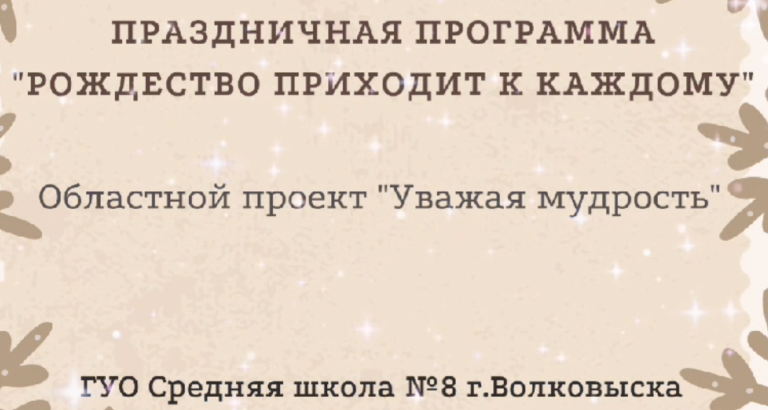 В рамках областного проекта духовно-нравственного воспитания «Уважая мудрость» прошла праздничная программа «Рождество приходит к каждому»